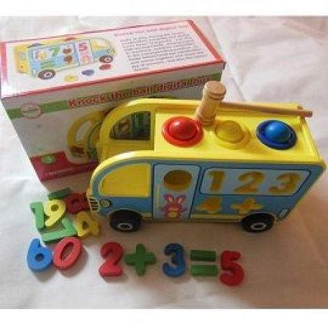 Wooden Digital Bus Multi function Knock The Ball