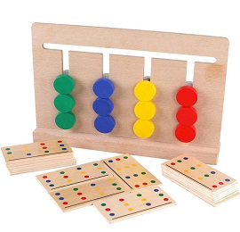 Wood Four Color Children Teaching Game Toy